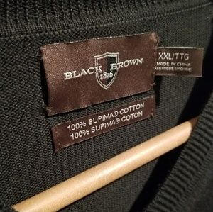 Black Brown 1826 V-neck Sweater Supima XXL